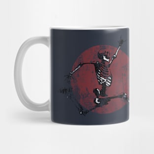 Grunge Jumping Skeleton 'Not Dead Yet' Mug